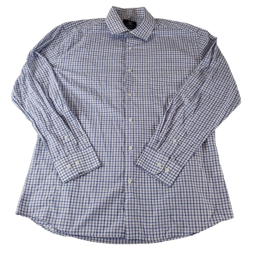 Dockers Shirt Mens Medium Collared Button Front Long Sleeve Fitted Stretch Work